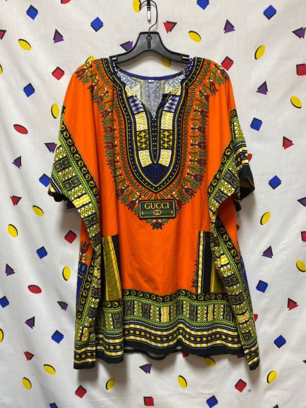 product details: CLASSIC COTTON DASHIKI *FADED WITH GUCCI PATCH photo