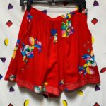VINTAGE TROPICAL PRINT SOFT RAYON ] HEMMED SHORTS AS-IS