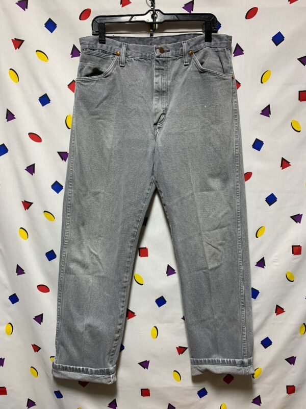 product details: COOL FADED GRAY WRANGLER DENIM PANTS photo