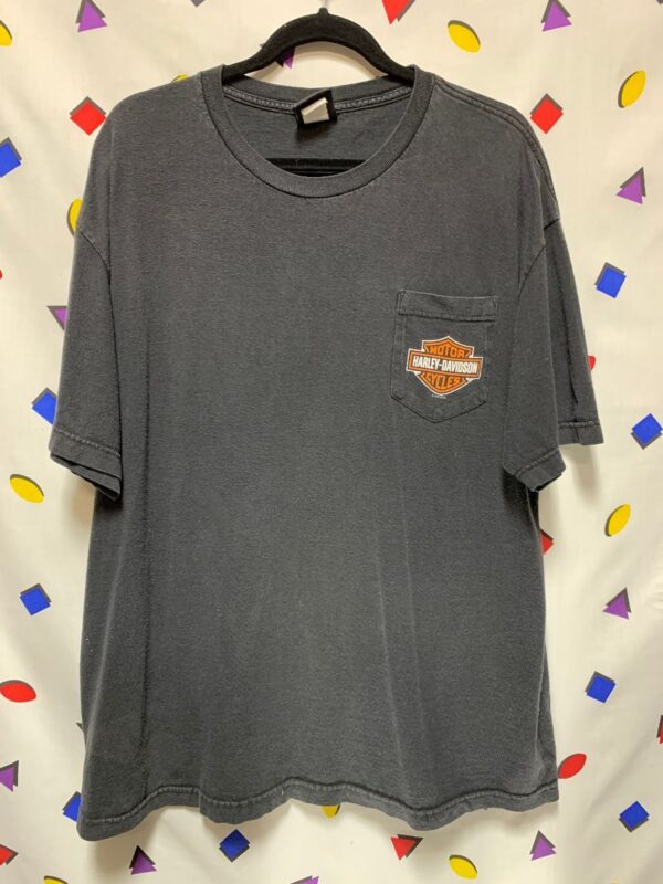 product details: HARLEY DAVIDSON T-SHIRT GLENDALE CALIFORNIA 100% COTTON POCKET TEE AS-IS photo