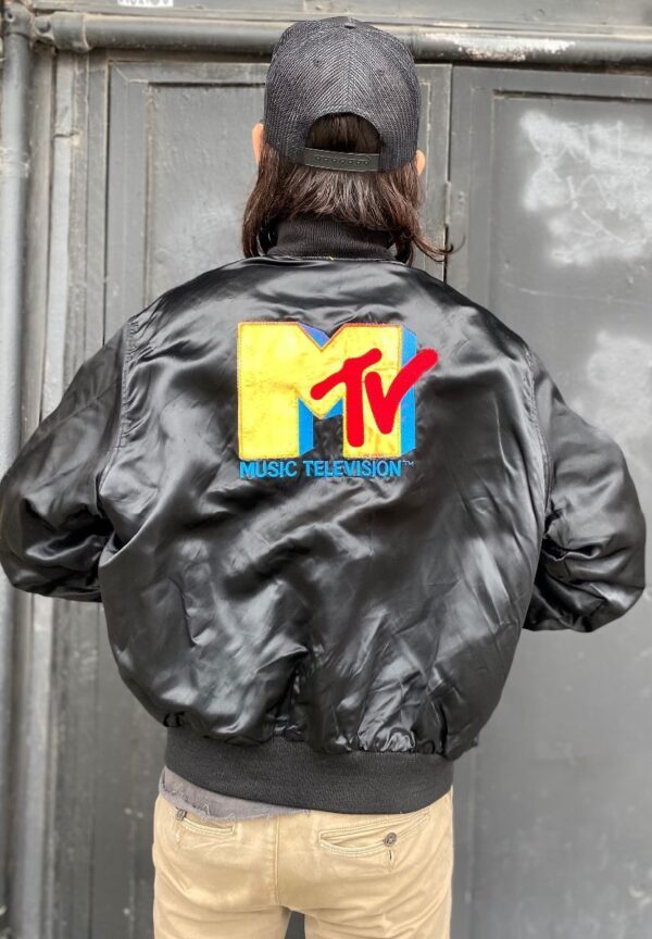 product details: VINTAGE EMBROIDERED MTV SATIN FULLY LINED ACETATE JACKET AS-IS photo