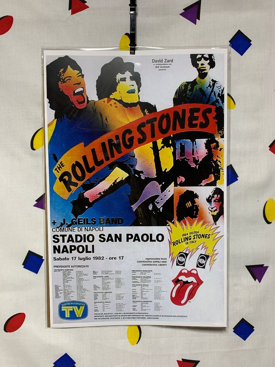 The Rolling Stones + J. Gelis Band Poster | Stadio San Paolo 1982 ...