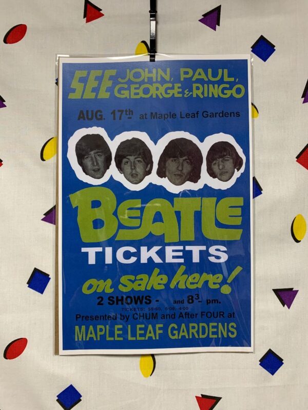 product details: BEATLE TICKETS MAPLE LEAF GARDENS CONCERT POSTER - THE BEATLES AUG 17TH MAPLE LEAF GARDENS photo