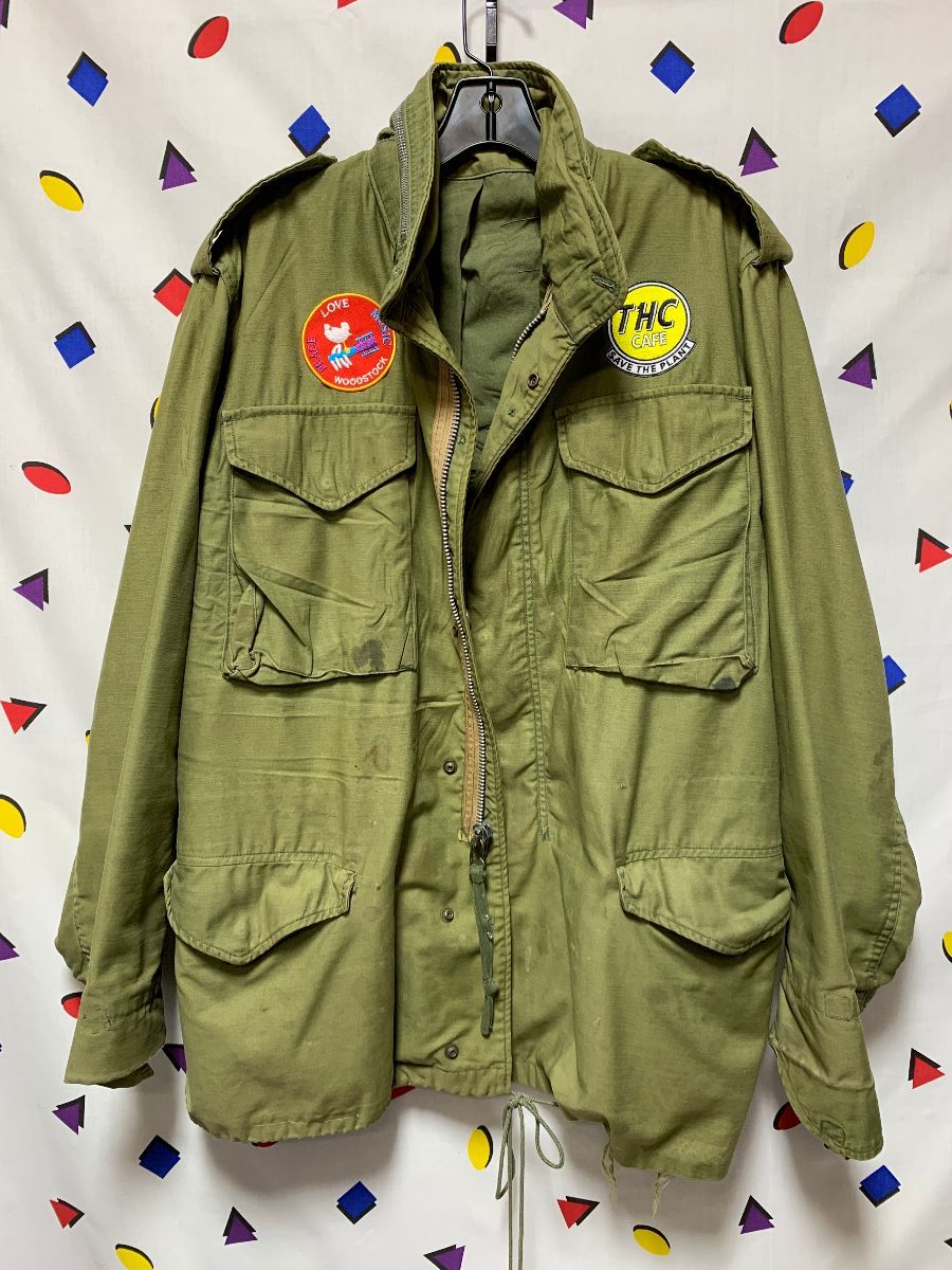 Military Jacket Vietnam Era Distressed W/ Woodstock Patches And Vw Bug ...