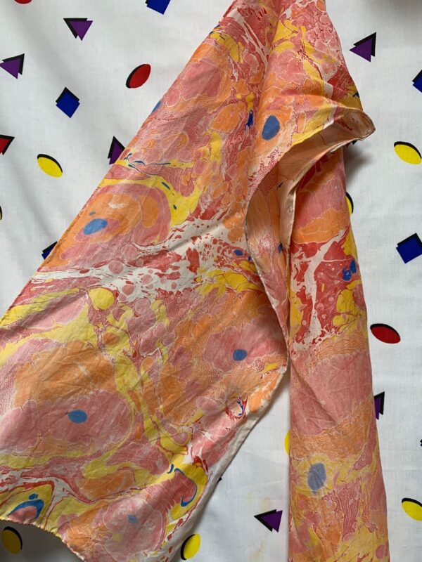 product details: PSYCHEDELIC SHEER SCARF MARBLED PAINT PATTERN photo