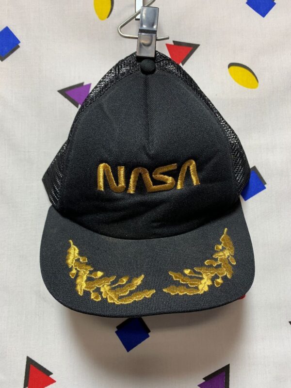 product details: NASA SNAPBACK TRUCKER HAT WITH EMBROIDERED NAUTICAL STYLE BILL AS-IS photo