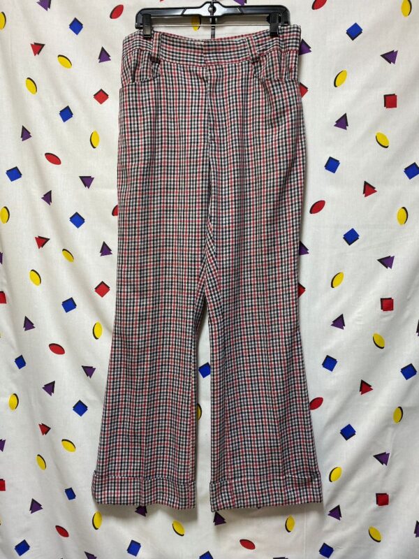 product details: RAD 1970S FLARED & CUFFED GINGHAM TROUSERS AS-IS photo