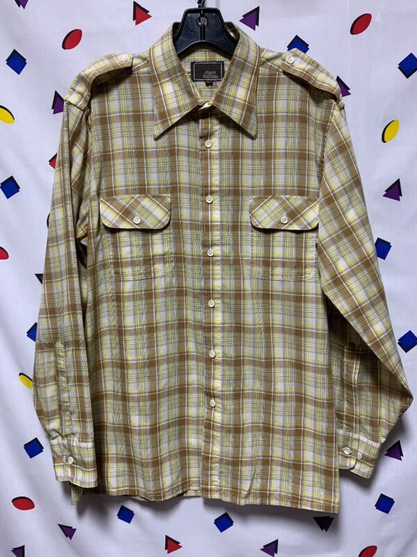 product details: JOHN HENRY MENS WESTERN STYLE VINTAGE PLAID LONG SLEEVE BUTTON UP SHIRT photo
