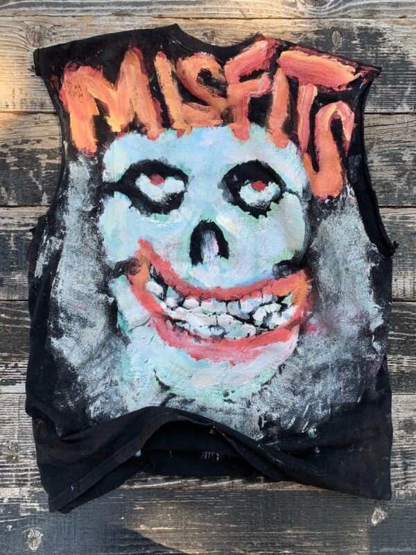 product details: AMAZING DISTRESSED MISFITS MAKE AMERICA PUNK AGAIN HAND PAINTED MUSCLE TANK *LOCAL ARTIST* photo