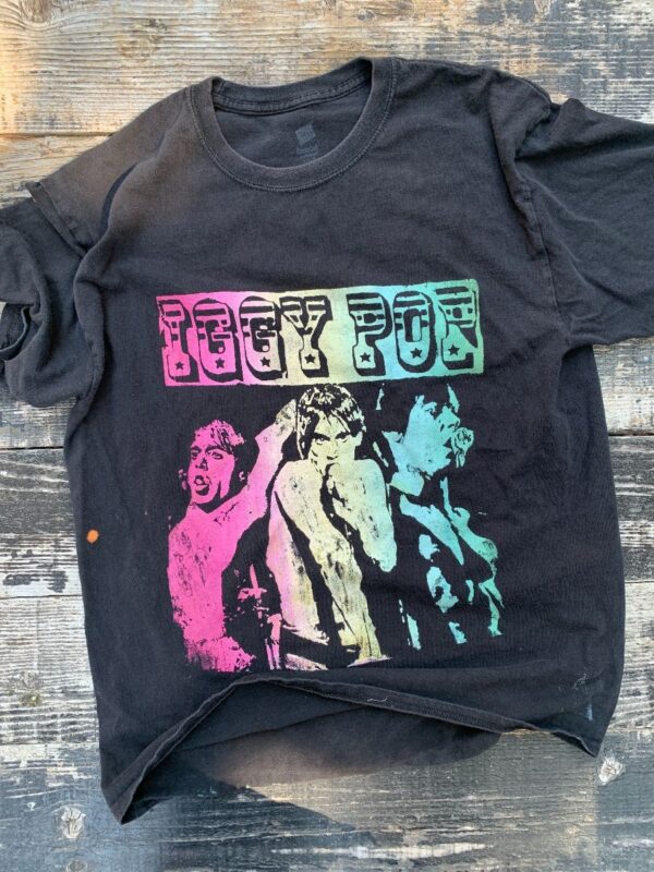 product details: IGGY POP AND THE STOOGES HANDPAINTED OVERSIZED ROCK TSHIRT *LOCAL ARTIST* photo