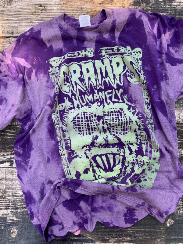 product details: THE CRAMPS HUMAN FLY 1997 HAND-PAINTED TIE DYE T SHIRT *LOCAL ARTIST photo