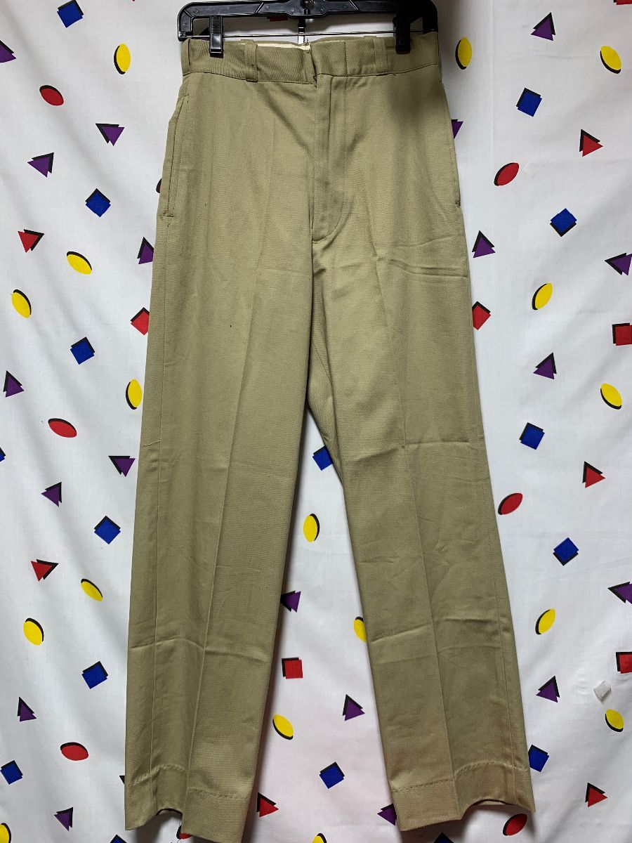1960s Deadstock Old School Style Khaki Work Wear Pants | Boardwalk Vintage