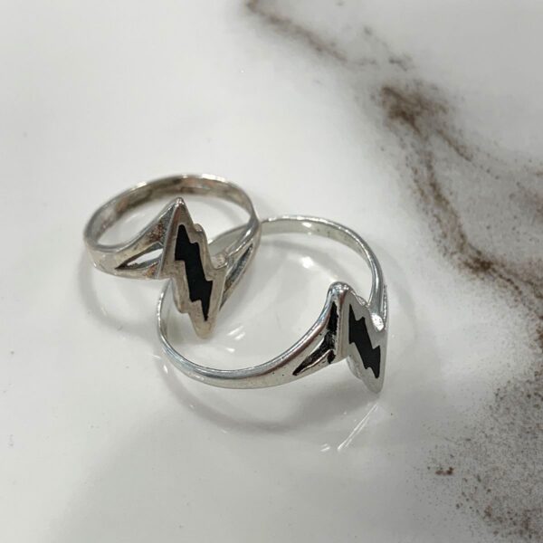 product details: LIGHTNING BOLT ENAMEL INLAY RING VARIOUS COLORS photo