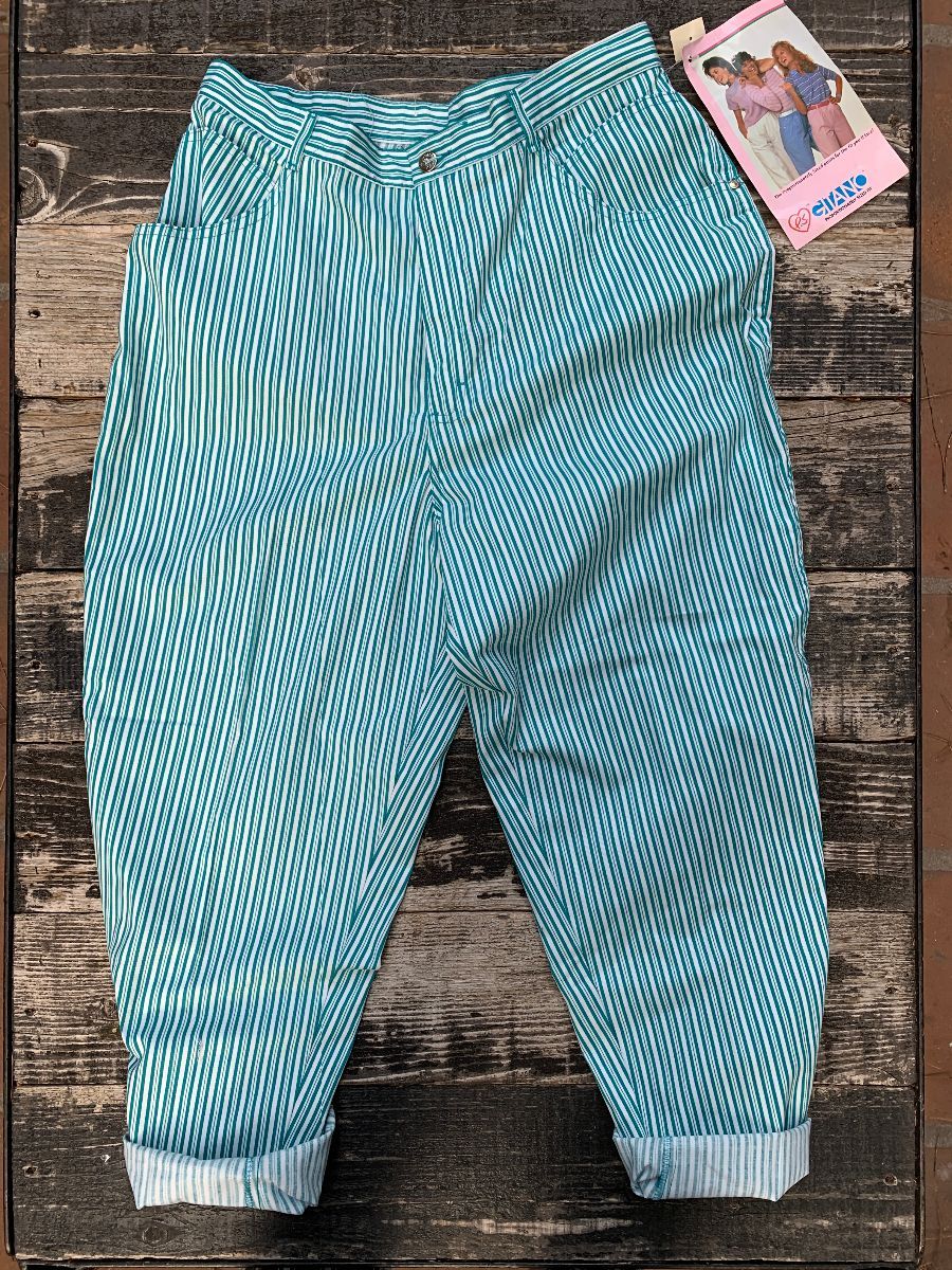 Vintage 80's dead-stock, fluro tropical print happy pants - Pants