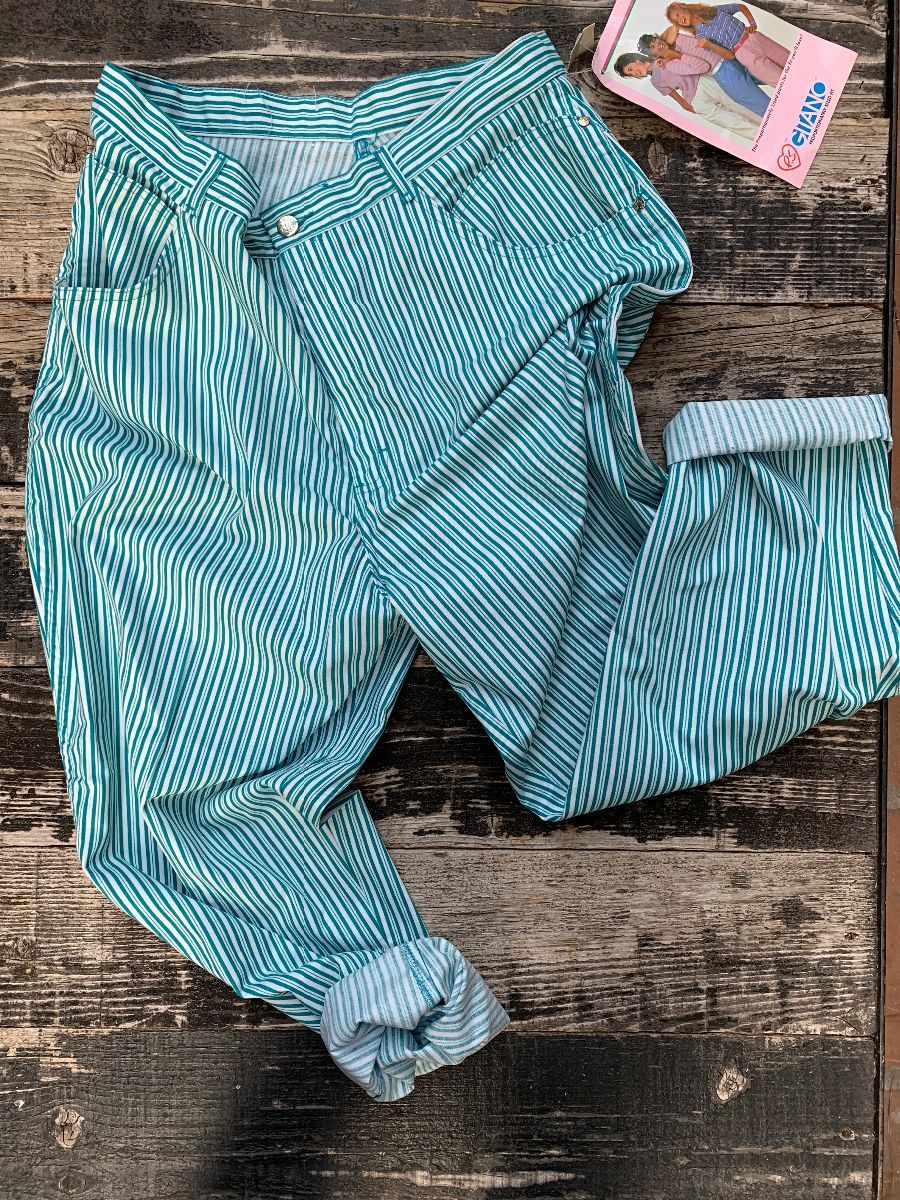 Blue / Green Striped Pants-Moromini-Modern Rascals