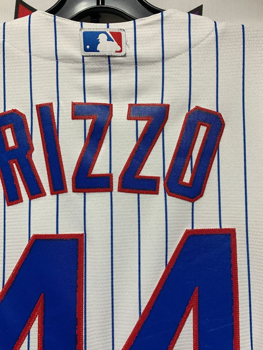 Chicago Cubs Jersey Mlb Baseball Ss Bd Pinstripe Rizzo 44 Made In
