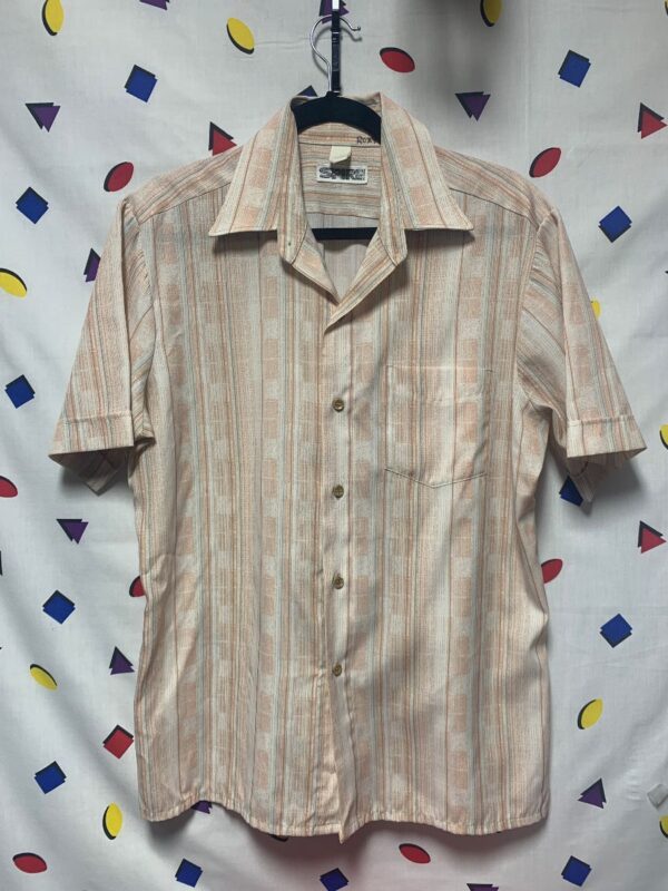 product details: VINTAGE 1970S  SHORT SLEEVE STRIPED SHIRT AS-IS photo