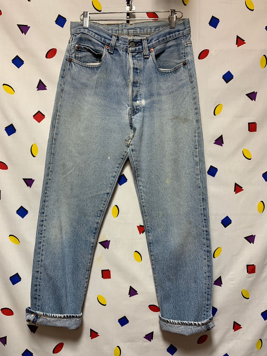 Classic Levis 501 Vintage Light Wash Button Fly Denim Jeans- Small Fit |  Boardwalk Vintage