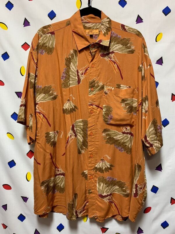 product details: 1990S GUESS GEORGES MARCIANO AMERICAN INDIAN WAR BONNET RAYON SHIRT photo
