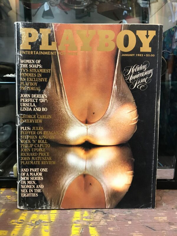 product details: PLAYBOY MAGAZINE - JAN 1982 - HOLIDAY ANNIVERSARY ISSUE - GEORGE CARLIN - STEPHEN KING - WOMEN OF TH photo