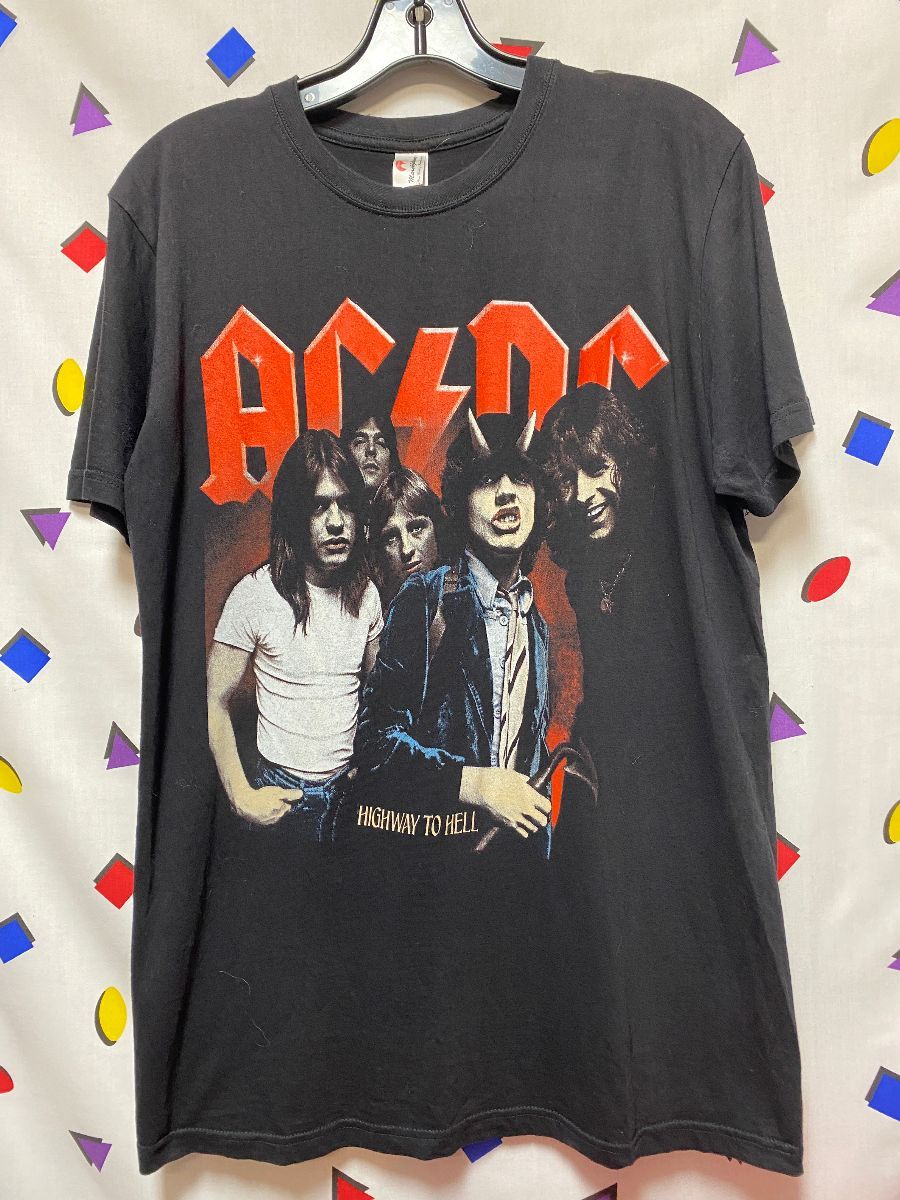 Ac/dc Highway To Hell Band Portrait Graphic T-shirt | Boardwalk Vintage
