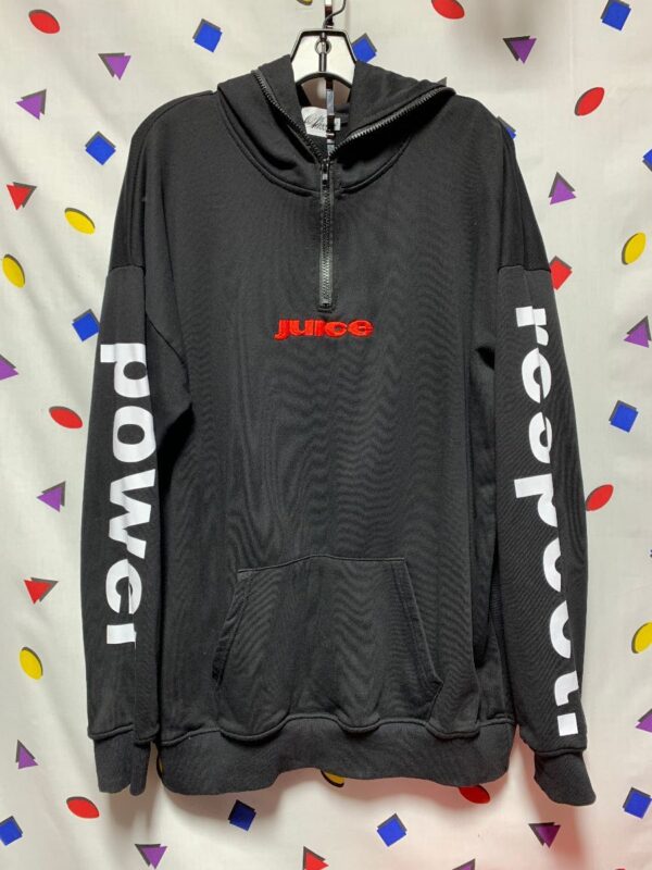 product details: JUICE ZIP-UP HOODED SWEATSHIRT POWER SLEEVE 1992 EMBROIDERY YOU\\RE RIGHT I\\M CRAZY photo
