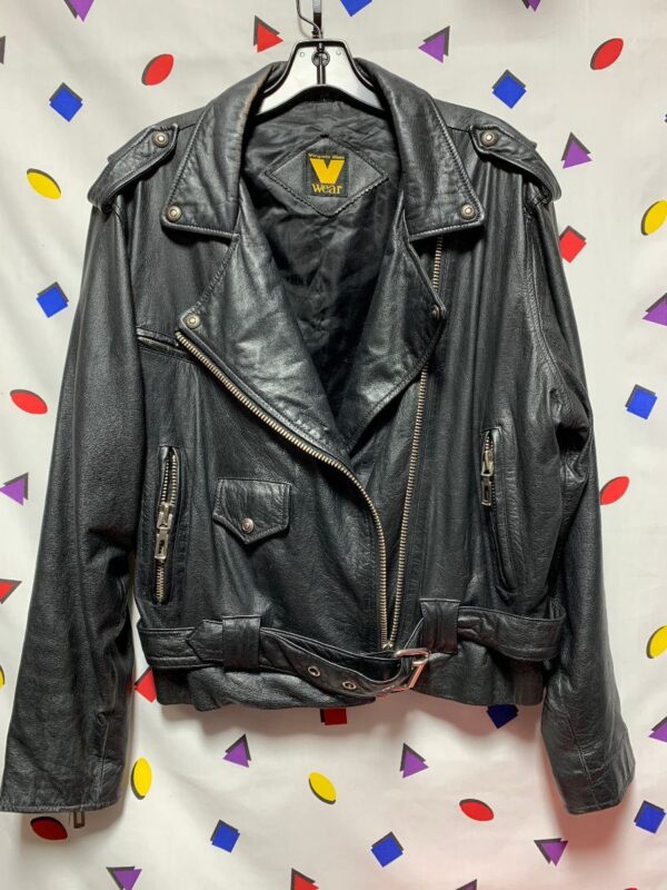 product details: BUTTER SOFT LEATHER MOTO BIKER JACKET CHUNKY SILVER HARDWARE DETAIL photo