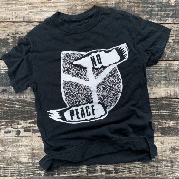 product details: RADICAL HAND SCREEN PRINTED NO PEACE GRAPHIC TSHIRT SMALL FIT photo