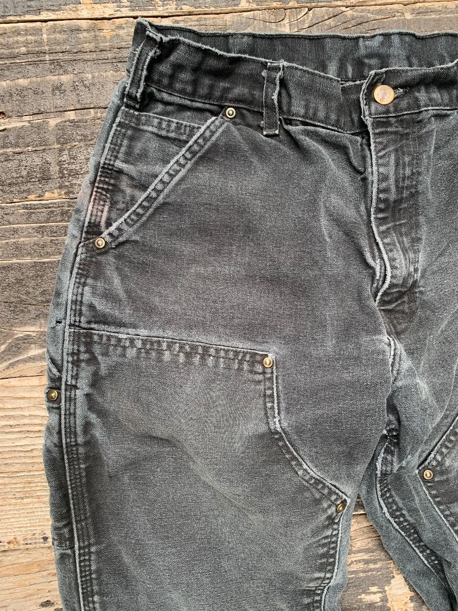 Carhartt Charcoal Acid Wash Patch Pocket Work Pants | Boardwalk Vintage