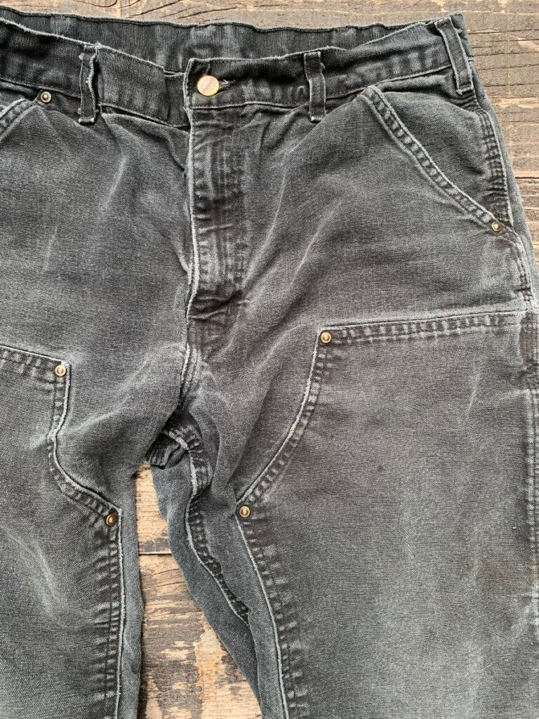 Carhartt Charcoal Acid Wash Patch Pocket Work Pants | Boardwalk Vintage