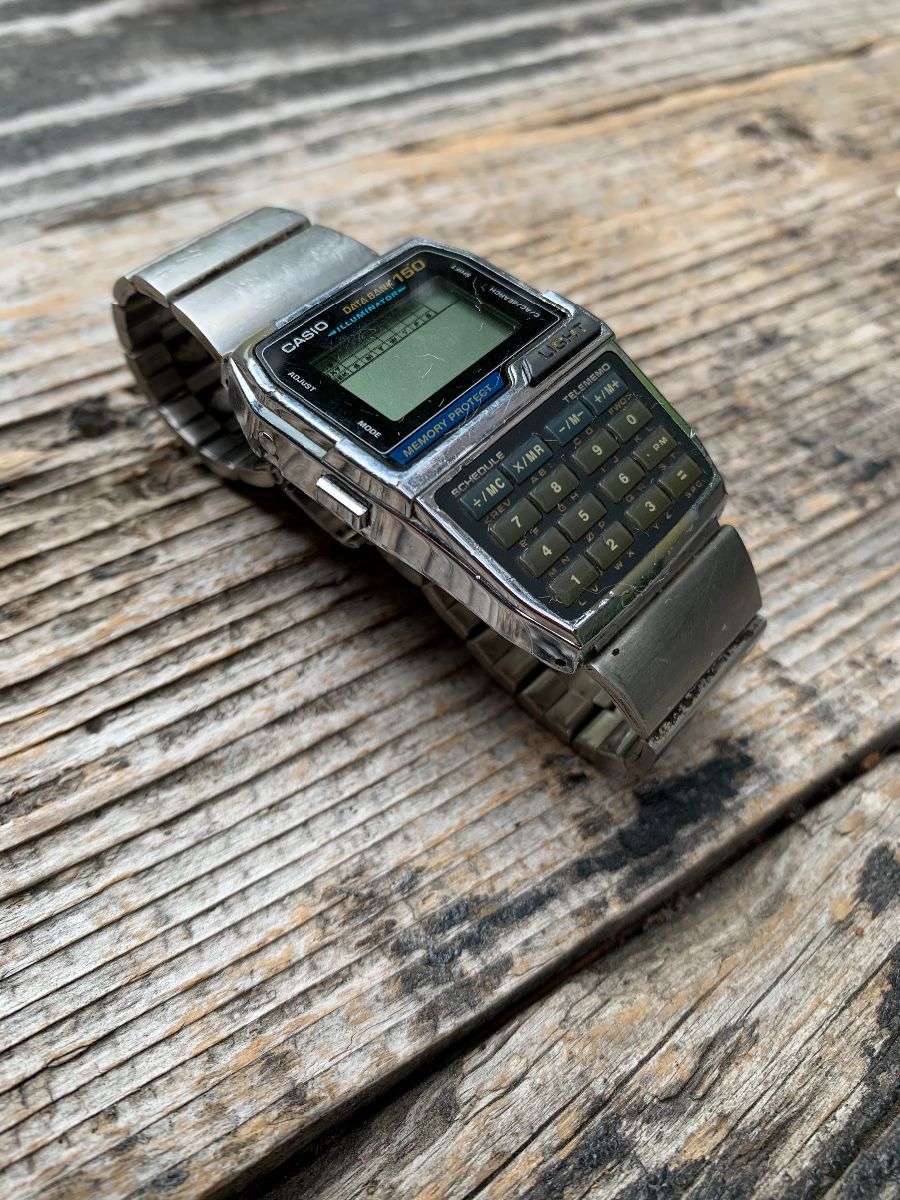 Rare Unique Mens Vintage Watch Casio Calculator Dbc-1500. Data