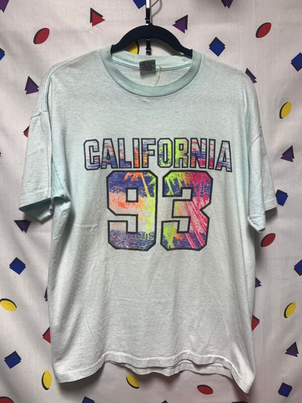 product details: T-SHIRT CALIFORNIA 93 PALM TREE LETTERS - AS IS photo