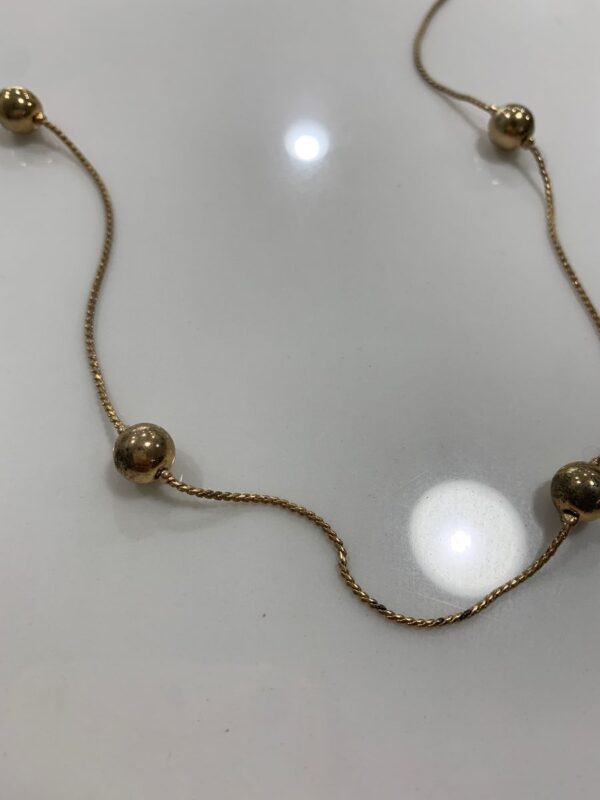 product details: BRASS SPACED BAUBLE BEAD MEDIUM LENGTH CHOKER photo