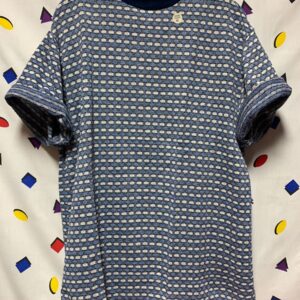 Photo detail:DEADSTOCK BRICK PATTERN TSHIRT WITH RINGER COLLAR