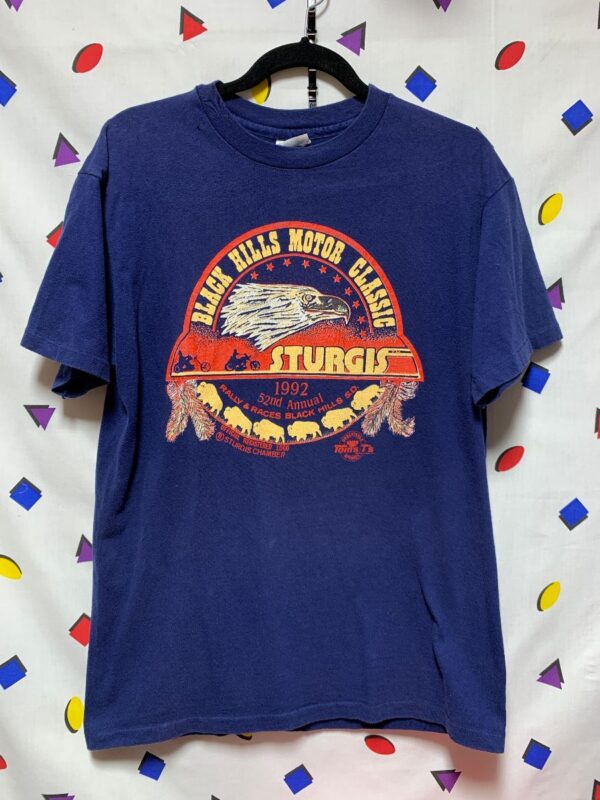 product details: STURGIS BLACK HILLS MOTORCYCLE 1992 RALLY AND RACES TSHIRT photo