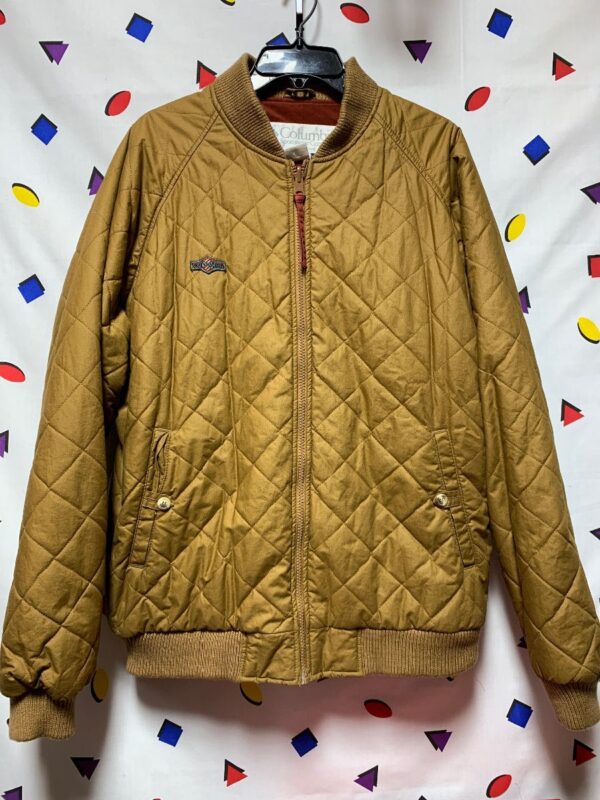 product details: 1990S QUILTED COLUMBIA RADIAL SLEEVE FLEECE LINED COAT LINER WITH FULL ZIPPER AND BUTTON POCKETS photo