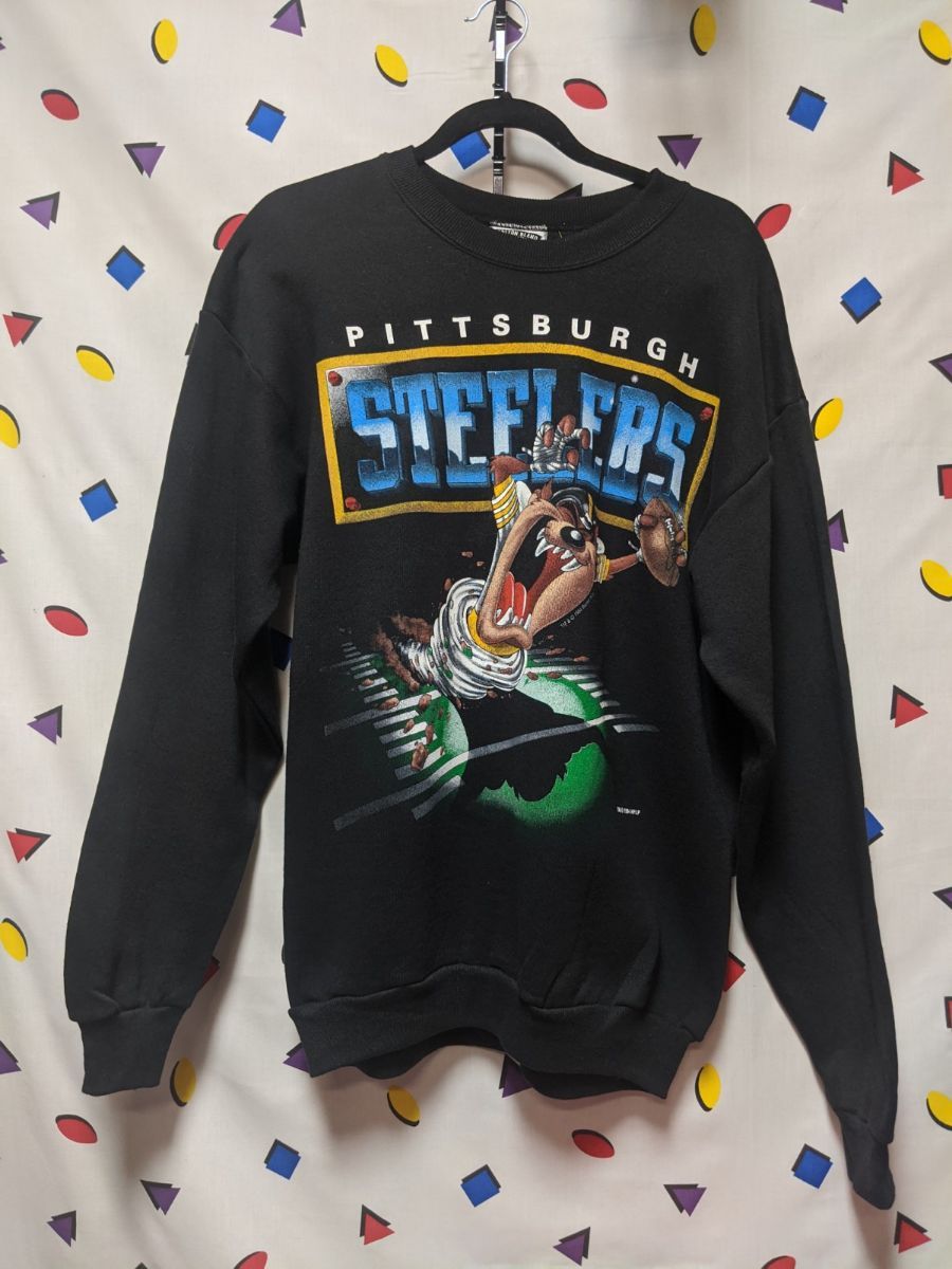 Pittsburgh Steelers Vintage 1994 Taz Crewneck Black