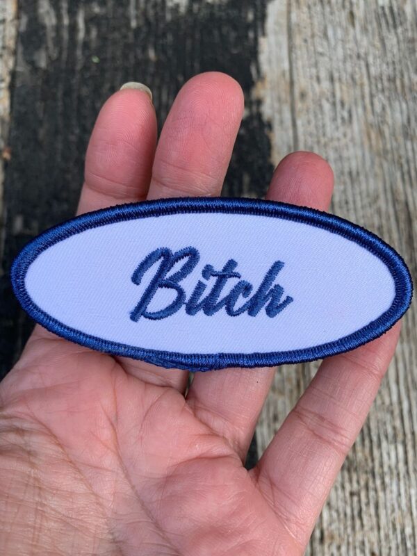 product details: BITCH  FUNNY MECHANIC NAME CUSS WORDS TAG PATCH photo