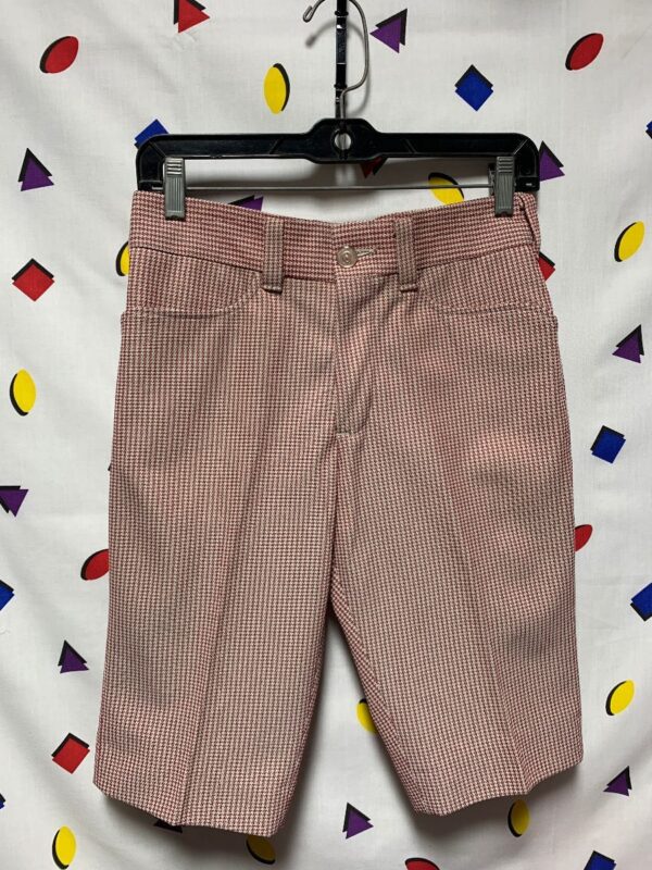 product details: DEADSTOCK SHORTS HOUNDSTOOTH POLYESTER MADE IN USA NWT photo
