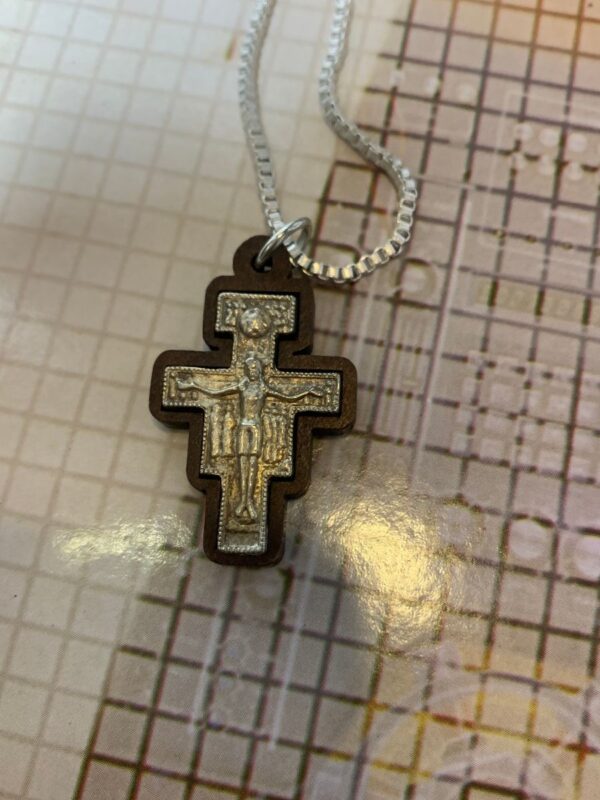 product details: WOODEN CROSS ASCENSION OF CHRIST PENDANT CHRISTIAN CRUCIFIX NECKLACE photo