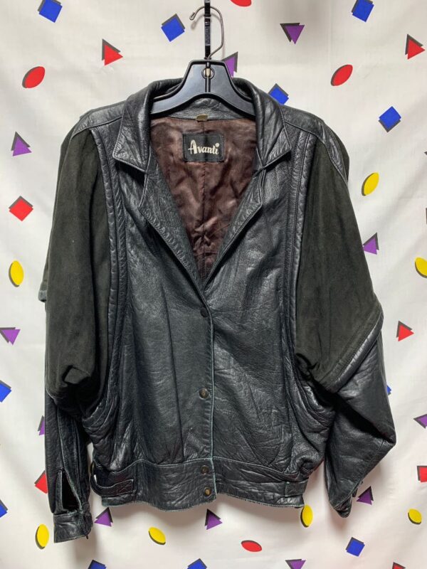 product details: 80S SUEDE AND LEATHER DOLMAN CUT JACKET AS-IS photo