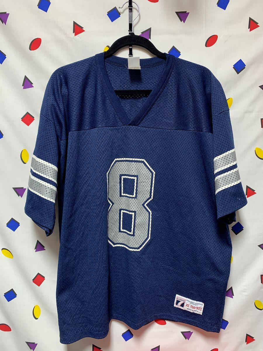 Troy Aikman Jersey #8 Dallas Unsigned Custom Stitched Blue Football New No  Brands/Logos Sizes S-3XL 