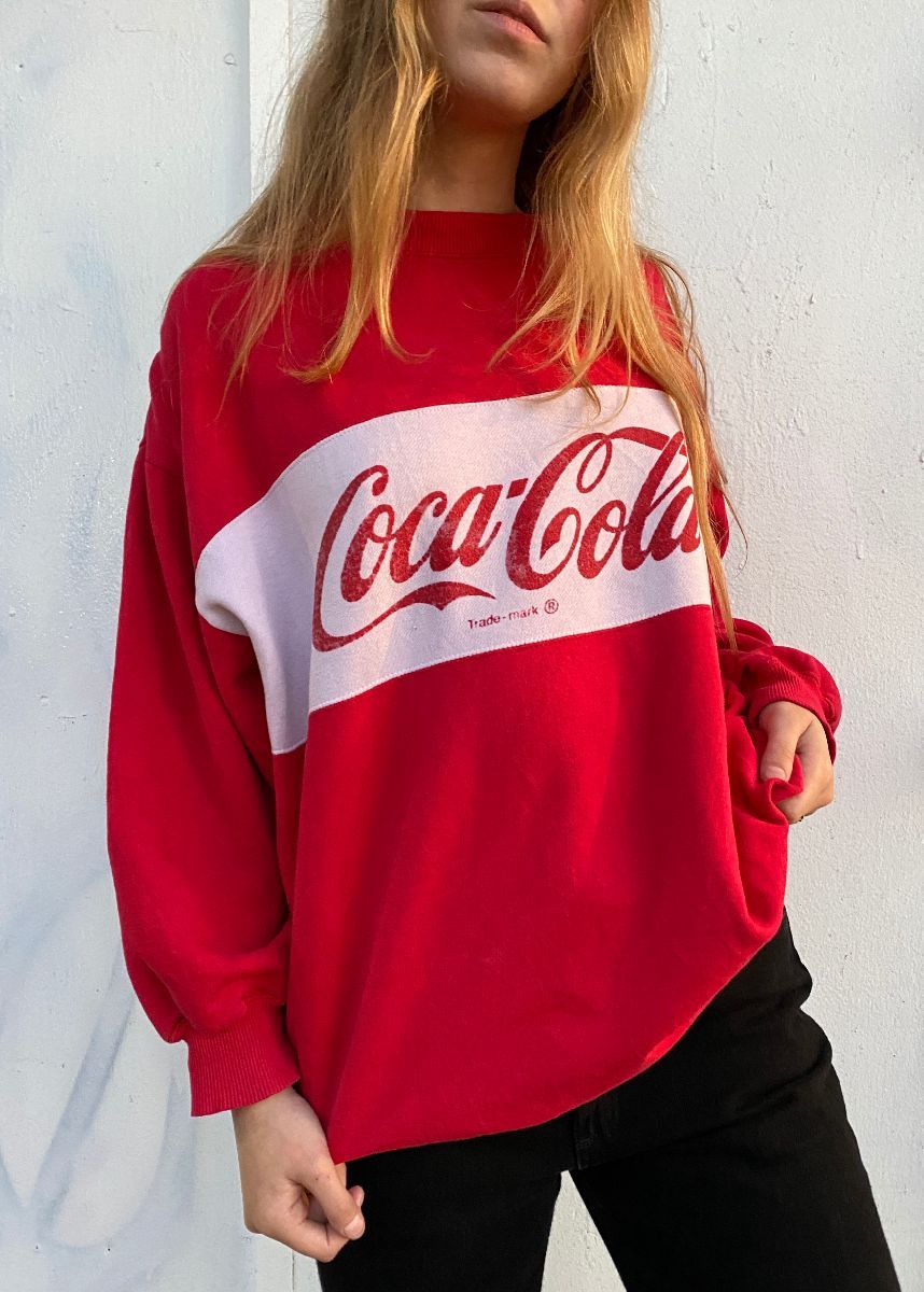 CLASSIC COCA COLA COLOR BLOCK CREWNECK SWEATSHIRT AS-IS