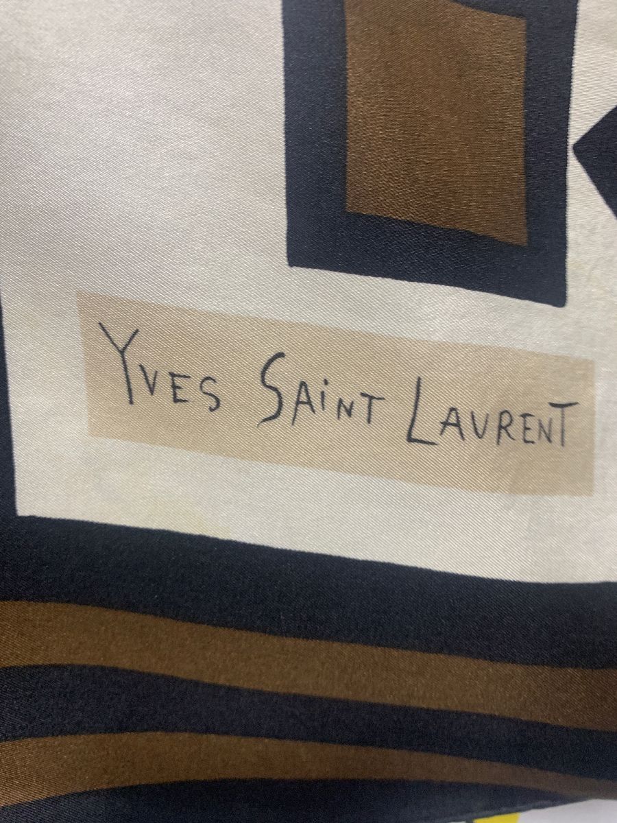 Ysl Yves Saint Laurent 1970s Style Vintage Geometric Pattern Silk Scarf ...