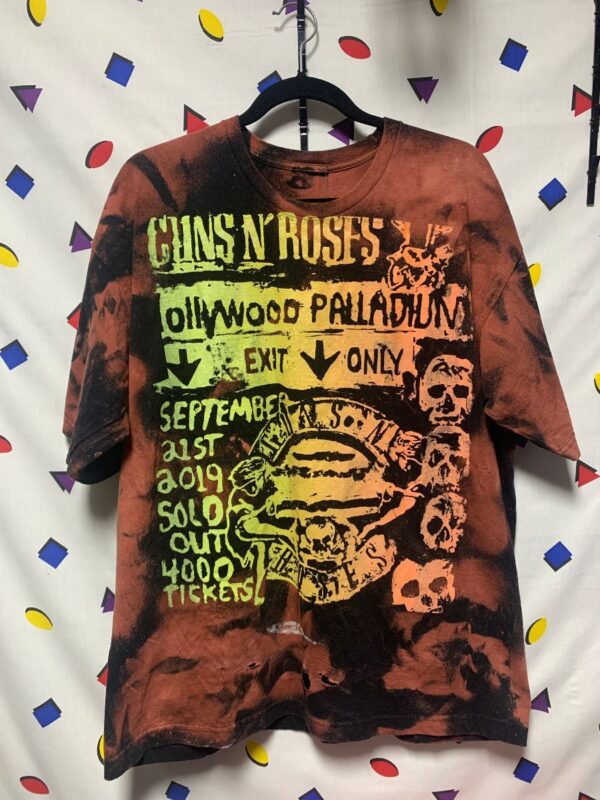 product details: GUNS & ROSES BLEACH OUT TSHIRT OMBRE PRINT *LOCAL ARTIST AS-IS photo