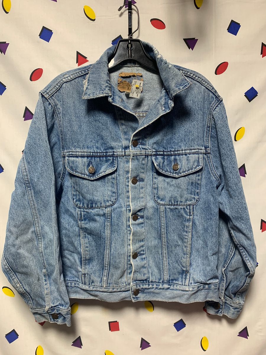 Ladyful Women's Casual Cropped Denim Jacket Button Front