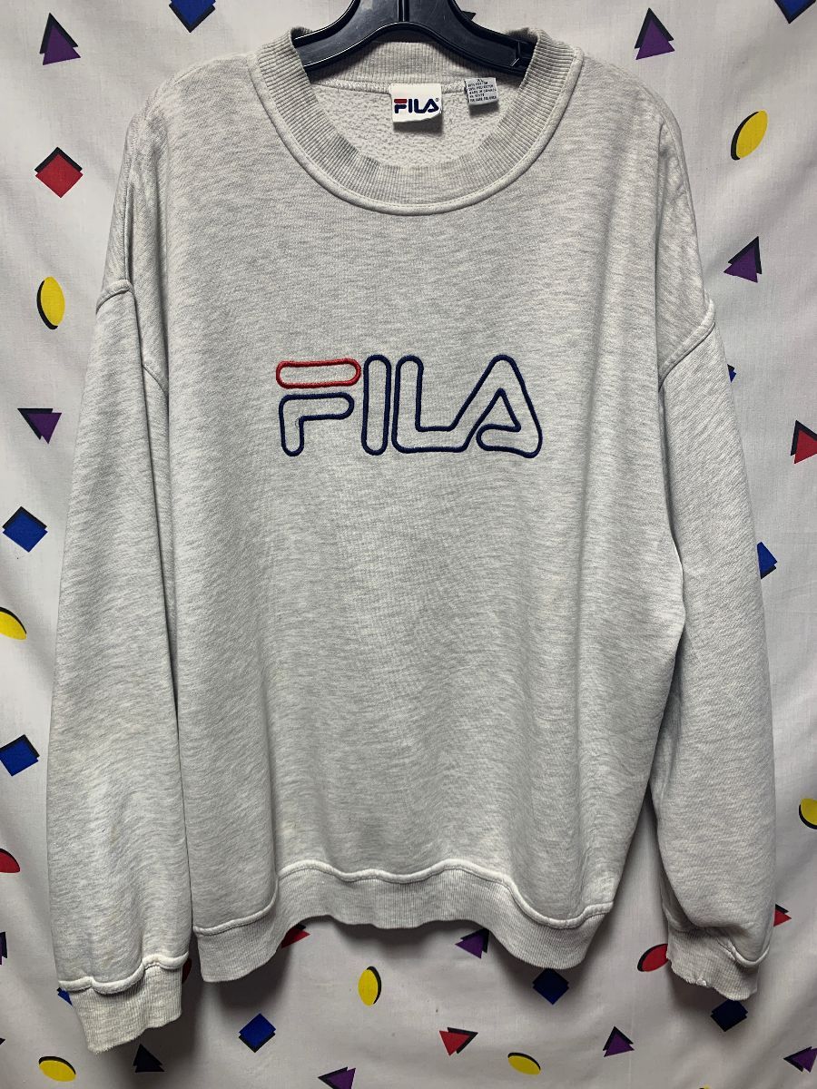 Cozy Embroidered Fila Pullover Sweatshirt As-is | Boardwalk Vintage