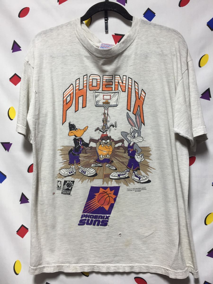 Awesome Phoenix Suns Looney Tunes Basketball Heather Grey T-shirt As-is ...