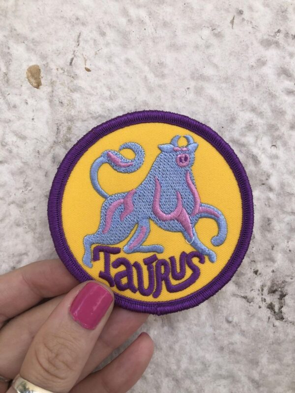 product details: CIRCULAR TAURUS ZODIAC ASTROLOGY EMBROIDERED PATCH photo