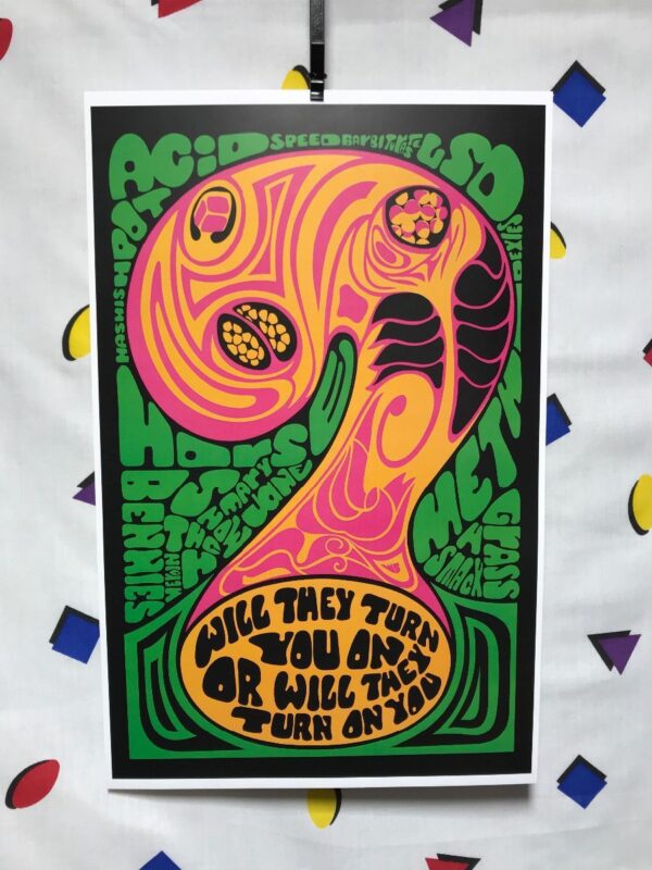 product details: WILL THEY TURN YOU ON OR TURN ON YOU PSYCHEDELIC ART POSTER photo